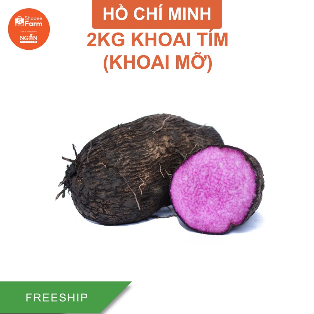 [HCM] 2KG Khoai Tím (Khoai Mỡ) Ngon Sạch - Shopeefarm