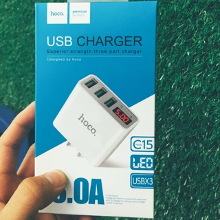 Sản phẩm cốc sạc 3 cổng usb hoco c15