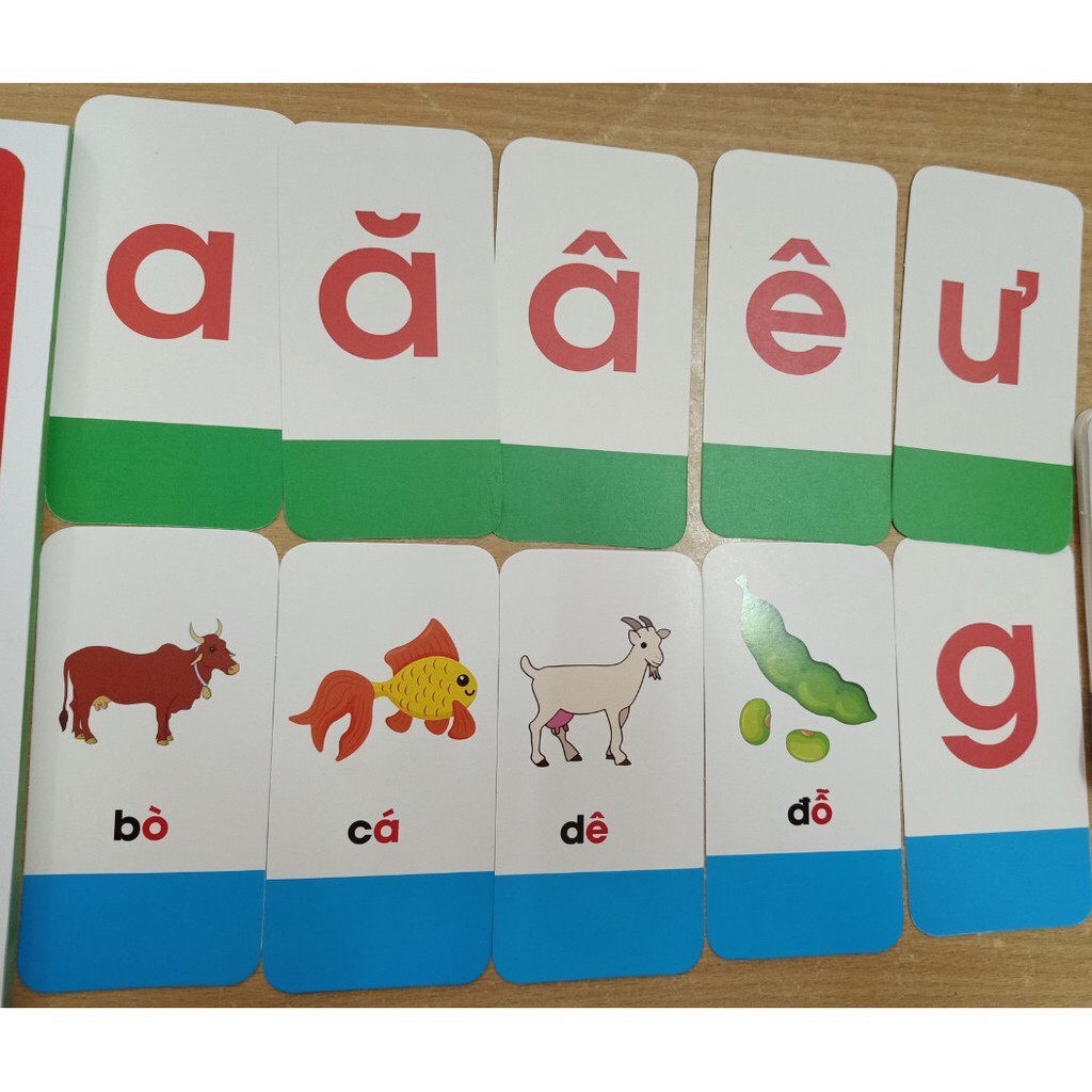 Thẻ Flashcard chữ cái tiếng Việt loại dày màu đẹp