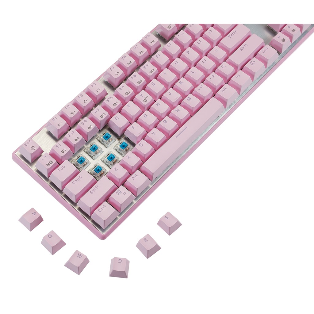 Bàn phím cơ BJX KM9 Full size 104 phím LED White (Pink)
