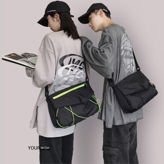 Túi đeo chéo nam unisex thời trang phong cách nhật bản họa tiết dây 2 màu đen xanh td45 Túi đeo du lịch đi học