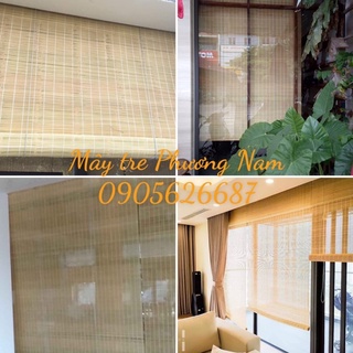 màn sáo tre che cửa sổ mành trúc tự nhiên có dây kéo và phụ kiên kèm theo