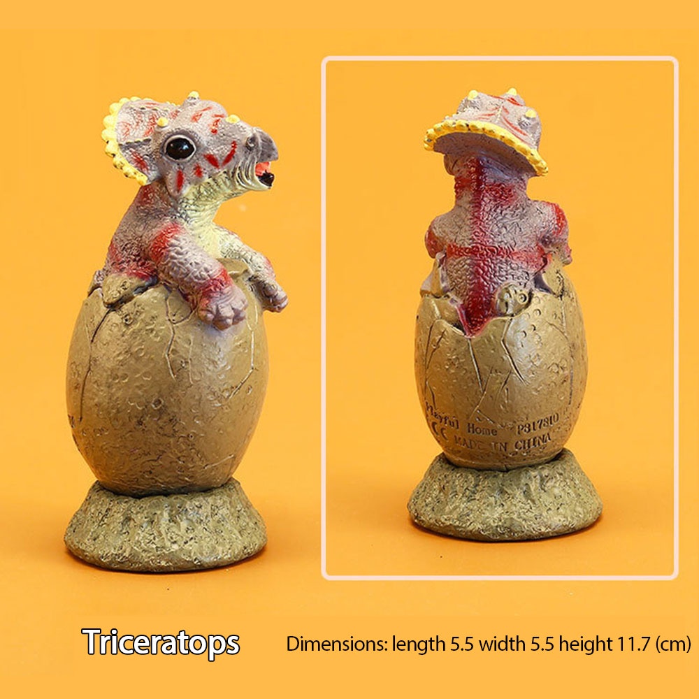 đồ chơi trẻ em 3pcs Dinosaur model soft rubber simulation broken shell dinosaur egg triceratops velociraptor tyrannosaurus