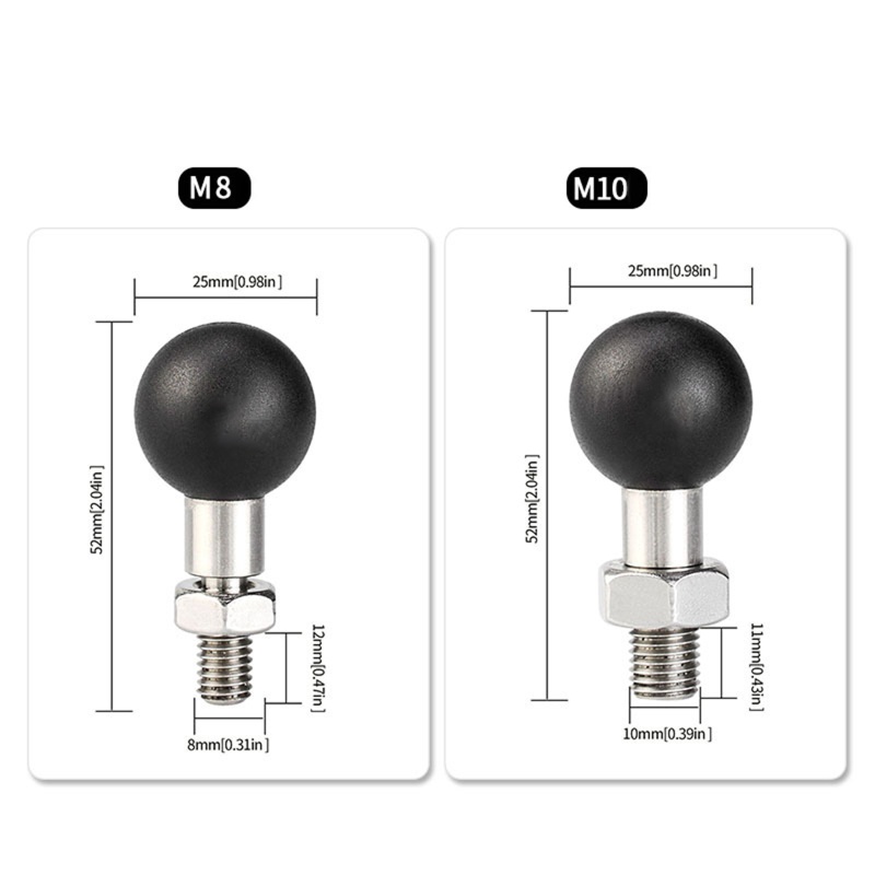 Bộ Chuyển Đổi Kẹp Gương Chiếu Hậu Xe Máy 25mm 1 &quot;M8 / M10 Đế Kim Loại