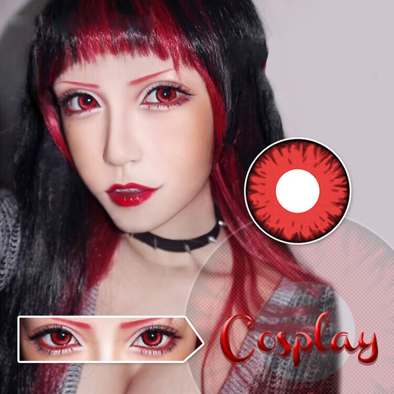 Kính Áp Tròng Calk Họa Tiết Sharingan Cosplay Nhân Vật Hoạt Hình Uchiha Itachi