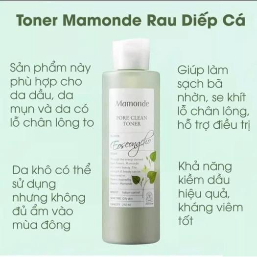 Nước Cân Bằng Mamonde Kiểm Soát Nhờn Cho Da Dầu 250ml Pore Clean Toner