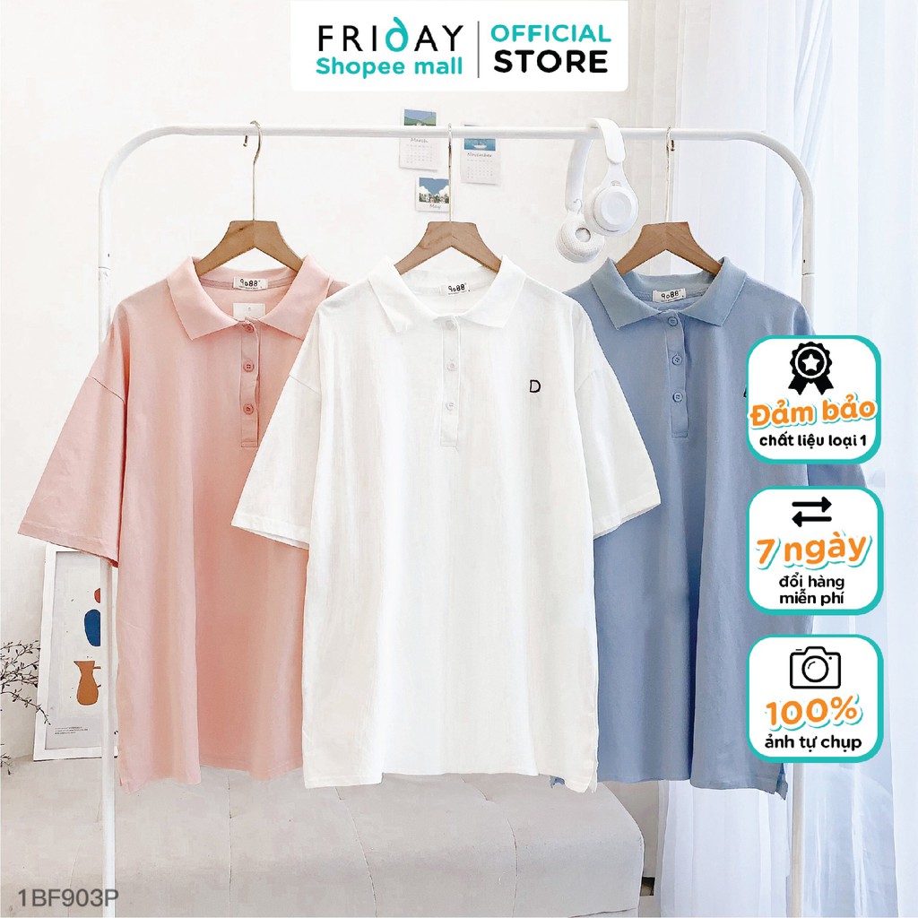 Áo phông polo thêu chữ D ngực Friday | BigBuy360 - bigbuy360.vn