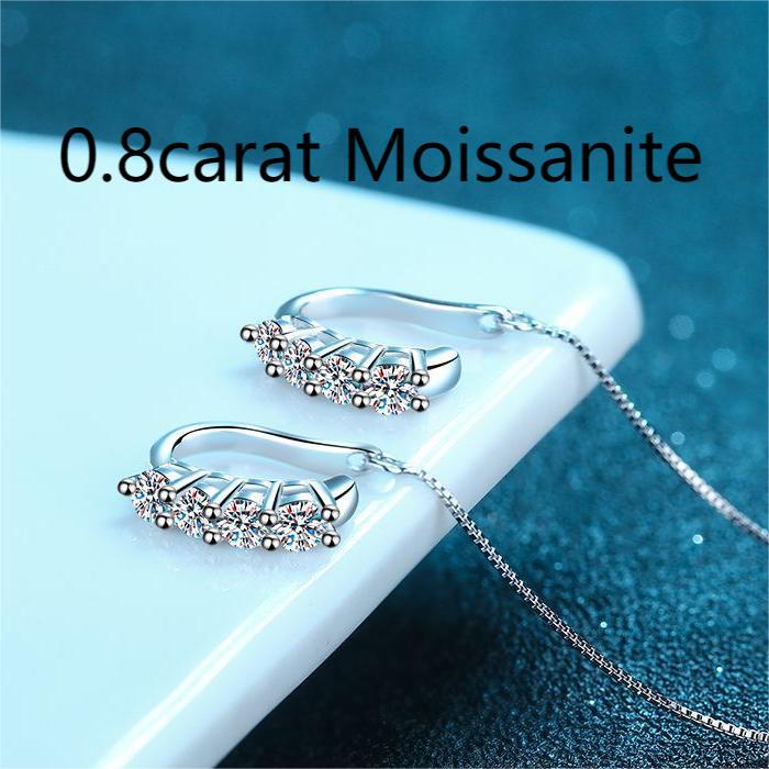 XDY-801 Bông tai bạc nữ 925 Sterling, 0,8 carat moissanite (không có giấy chứng nhận)