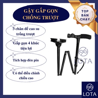 GẬY GẤP GỌN CHỐNG TRƯỢT TRUSTY CANE CHO NGƯỜI GIÀ TÍCH HỢP ĐÈN PIN, gậy xếp cho người lớn tuổi,.