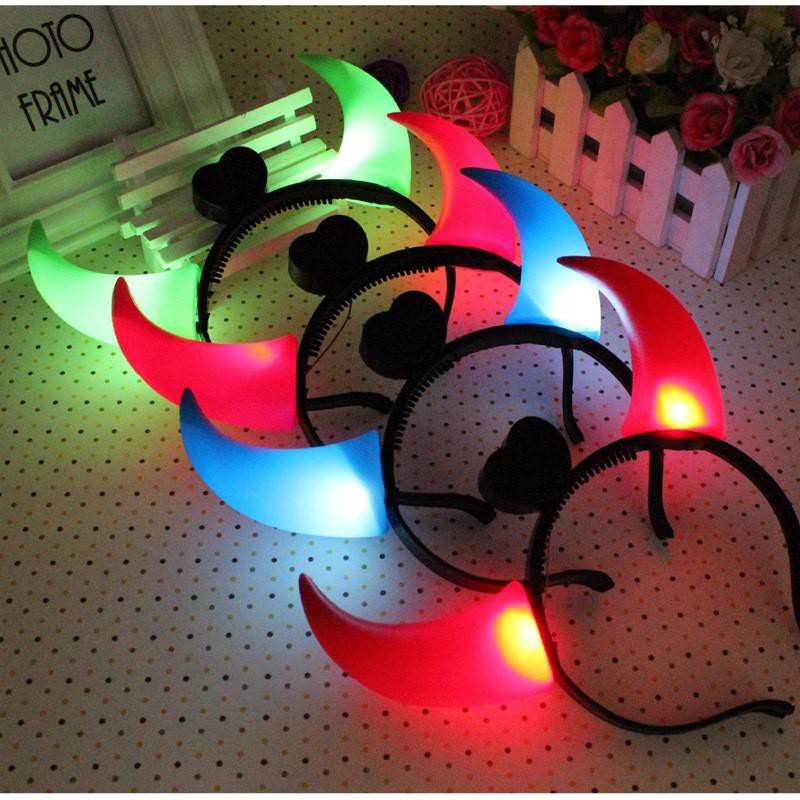 Cài tóc sừng quỷ đèn LED phát sáng