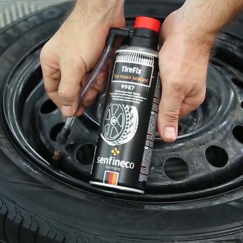 Senfineco 9987 - Keo tự vá bánh xe và phòng ngừa thủng lốp xe Senfineco Tire Fix Tire Repair Sealant 450ml Tặng Khăn