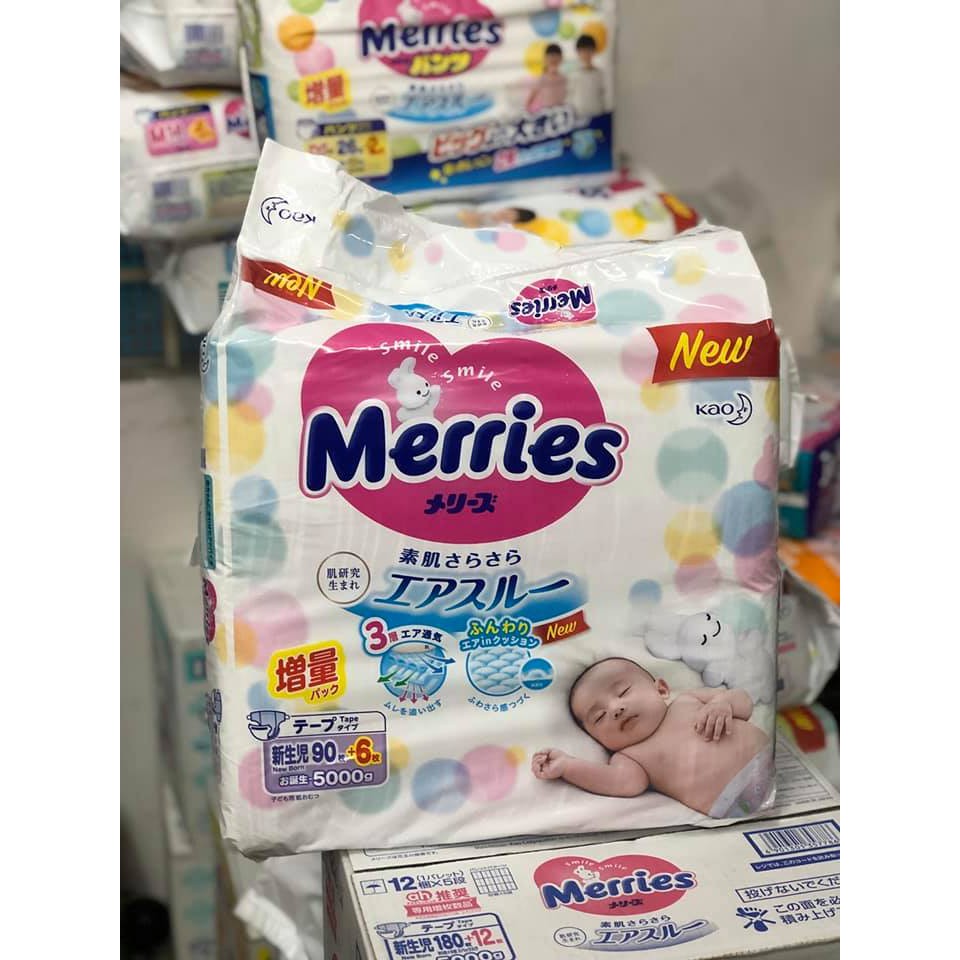 TÃ DÁN MERRIES NỘI ĐỊA NHẬT NEWBORN 90 + 6 MIẾNG