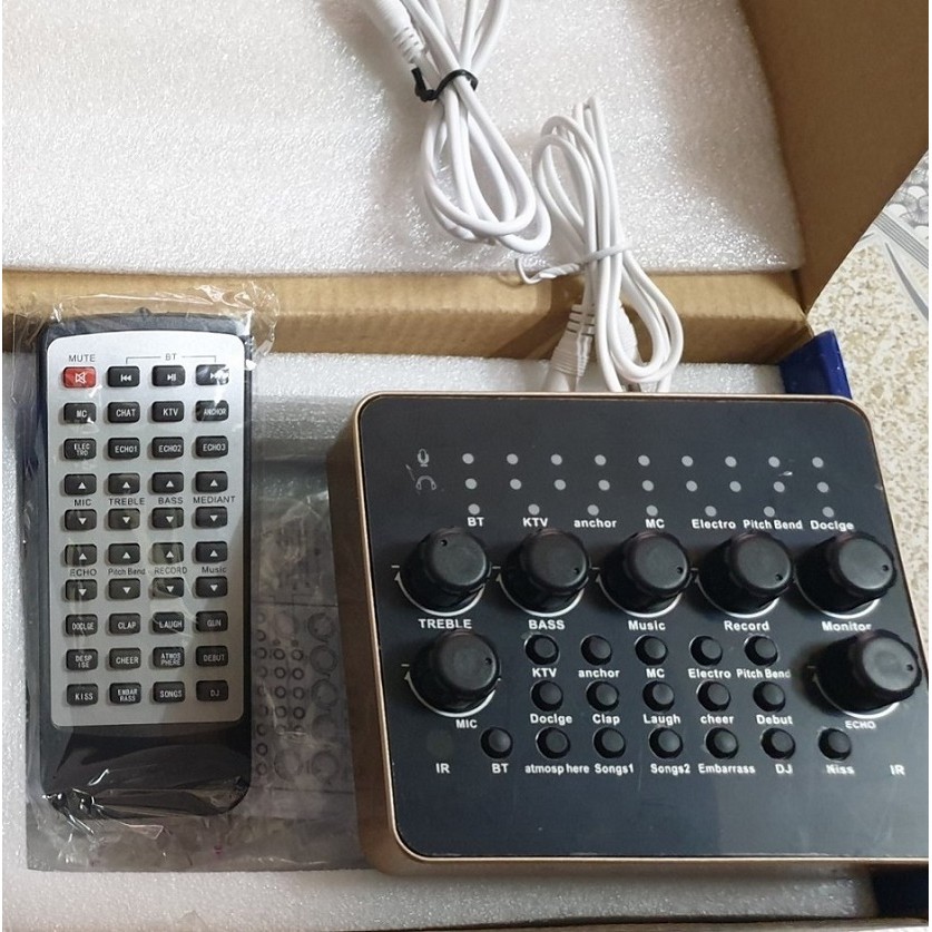 Sound Card V10 – Tặng Tai nghe HOCO M1 Chính Hãng - Thu âm hát live stream, hát karaoke cực hay