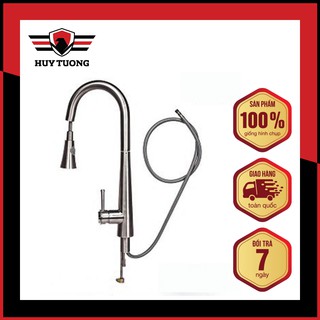 Mua Vòi rửa bát nóng lạnh Inox SUS304 rút dây 2 chế độ  vòi rửa chén bát xịt nước nóng lạnh xoay 360 độ cao cấp - Huy Tưởng