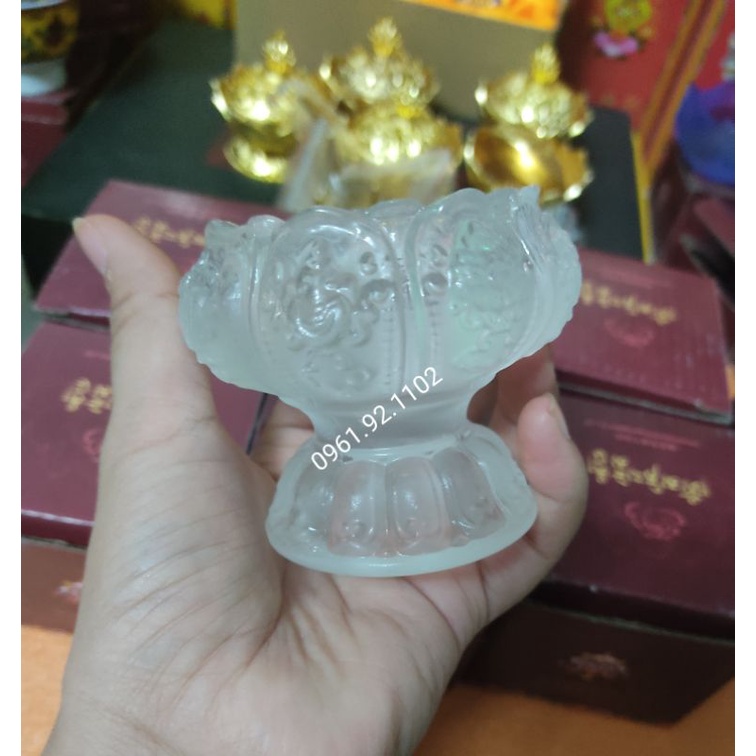 Chân đế nến lưu ly mật tông cúng dường loại cao 7x6cm hàng mới về