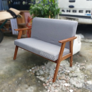Ghế Sofa Gỗ Tay Dẹp Đôi Dài 1m2 - Ghế Gỗ Tự Nhiên Nệm 2 Người Ngồi Mẫu Đẹp Hiện Đại