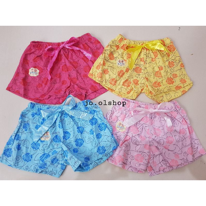 Set 4 quần Short Cotton thắt nơ dễ thương cho bé