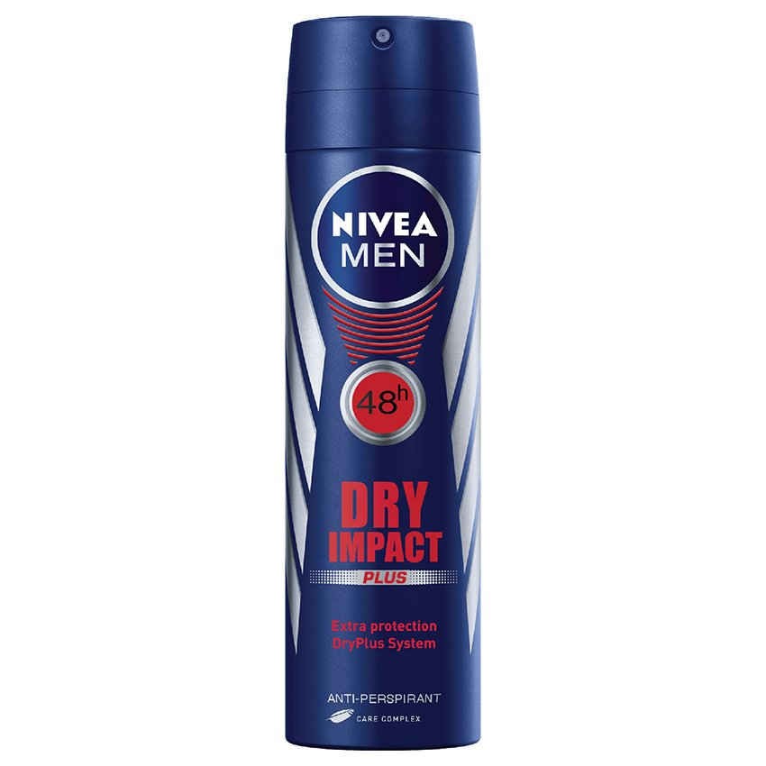 Xịt ngăn mùi khô thoáng Nivea Men Dry Impact 48h anti-perspirant spray 150ml (Thái Lan)