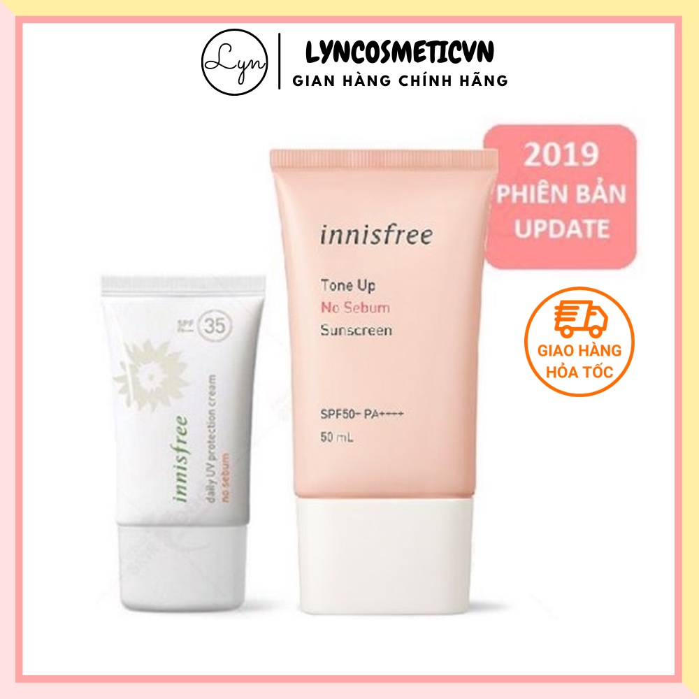 Kem chống nắng Innisfree các dòng  (Tone up No sebum , Long - lasting Ex , triple Care)