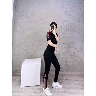 quần legging das sọc bông lúa đỏ