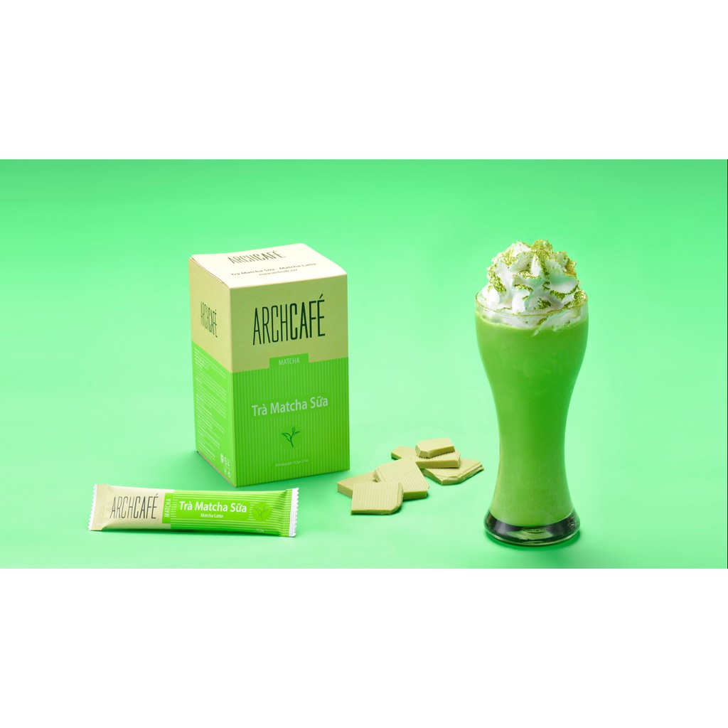 [Mã LTP50 giảm 50000 đơn 150000] Trà Matcha Sữa - Trà hoà tan Archcafé (hộp 12 gói x 13.5g)