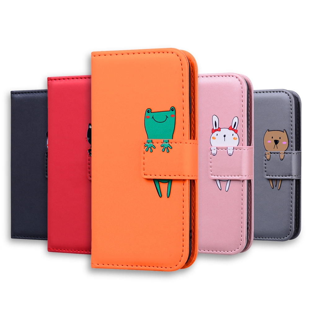 Cartoon Animal Case for Samsung Galaxy S10 5G Note 9 10 Pro S10E S8 S9 S10 Plus S7 Edge Case Luxury Leather Wallet Full Cover