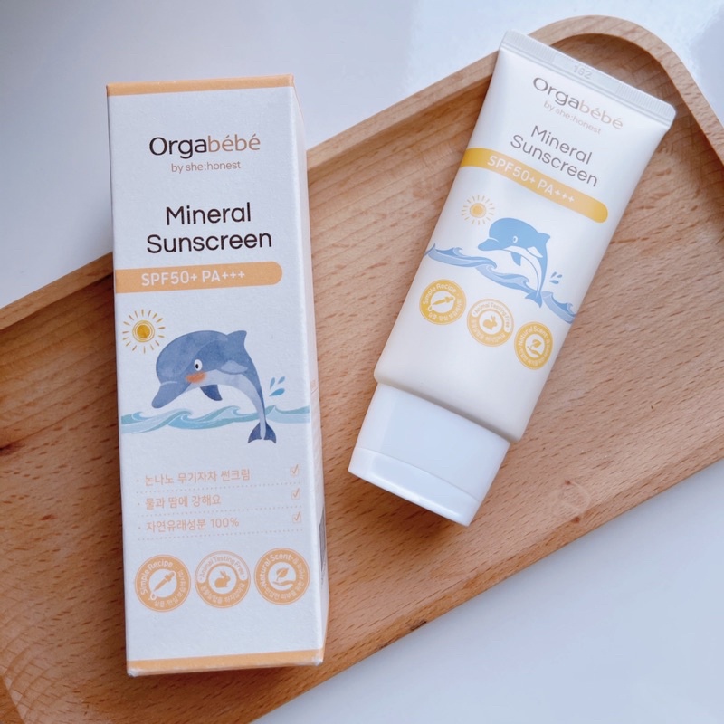 Kem chống nắng hữu cơ Orgabebe SPF 50PA+++ cho bé từ 3 tháng tuổi - Nội địa Hàn