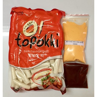 FREESHIP 1KG BÁNH TTEOK KÈM SỐT VÀ BỘT PHÔ MAI