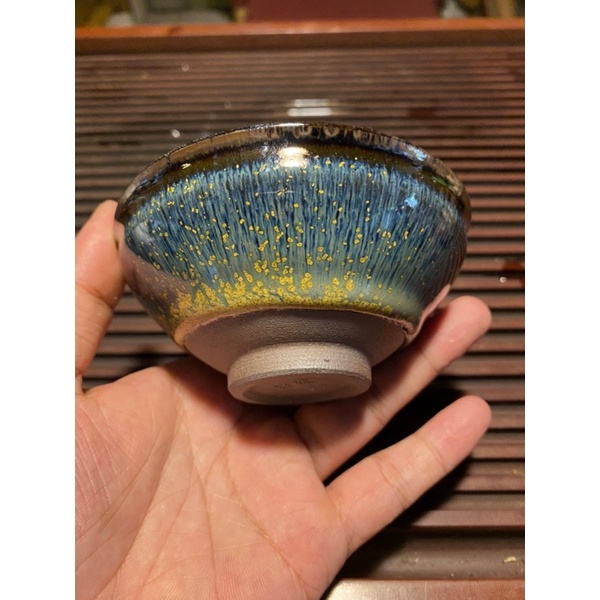 Chén Trà Thiên Mục Thố Hào Cúc Hoa Nung Củi Cao Cấp