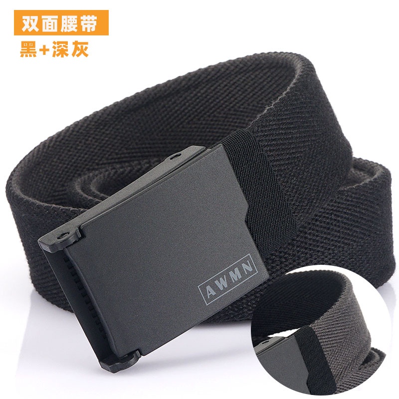 Thắt Lưng Nylon Khóa Nhựa Hai Mặt Không Có Kim Loại Màu Sắc Dành Cho Nam Nữ