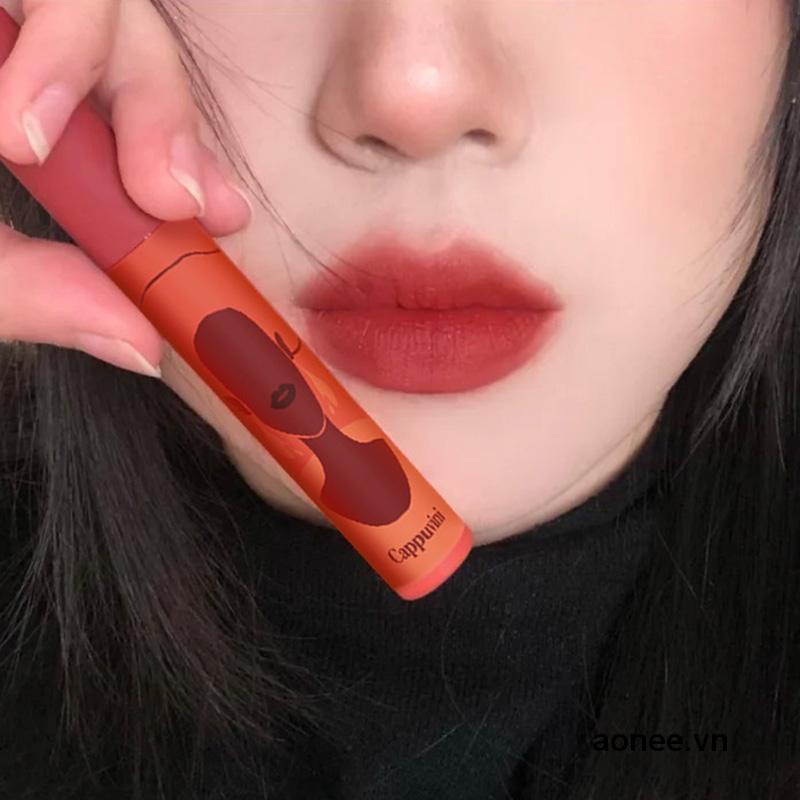 ✨✨Son kem lì Cappuvini, son nội địa 6 màu mềm, mịn mượt, chất son lâu trôi cực dễ thương