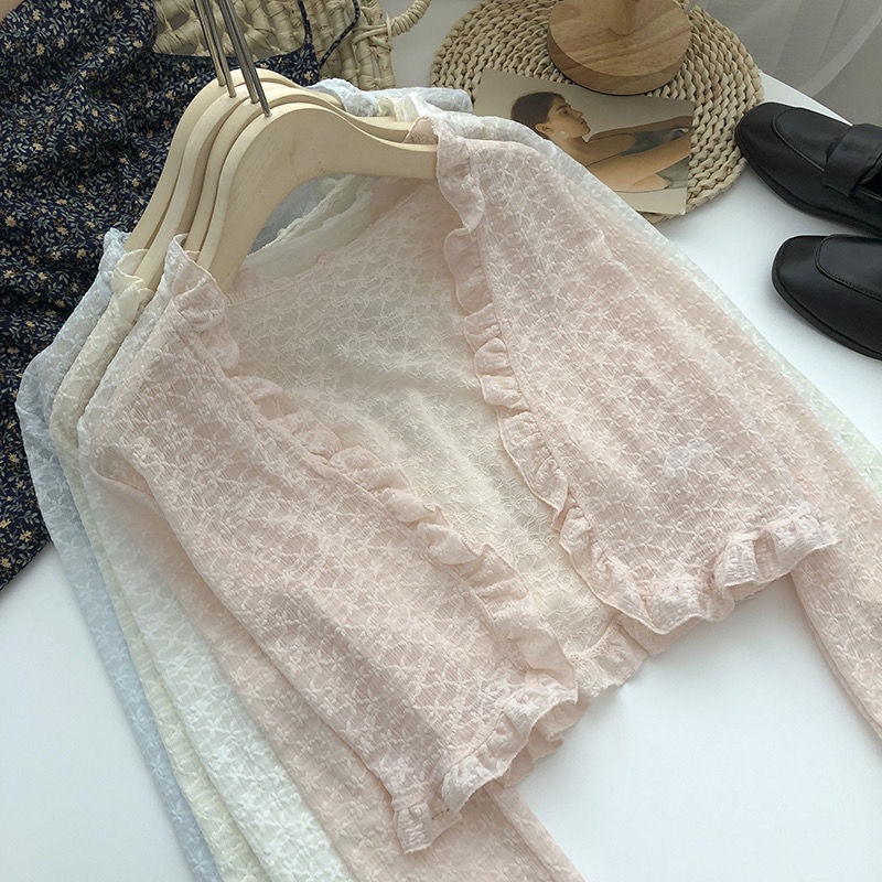 Áo Cardigan Tay Dài Dáng Rộng Màu Trơn Phối Dây Xích Thời Trang Ngọt Ngào Cho Nữ