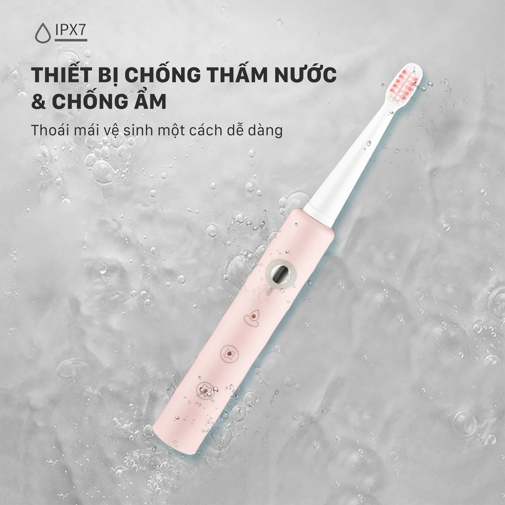  Bàn Chải Điện Chải Răng Clear Sonic ( Tặng Kèm 3 Đầu Bàn Chải)