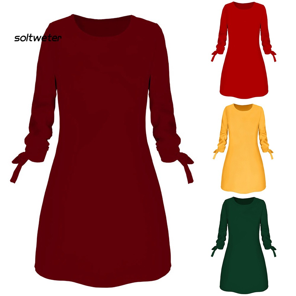 Đầm Tay 3/4 Dây Rút Thời Trang Cho Nữ