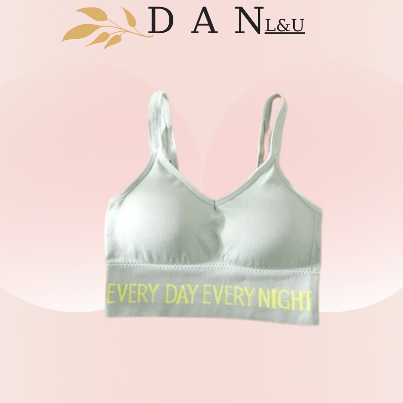 Áo Ngực Thể Thao Họa Tiết Viền Chữ Siêu Thấm Hút Co Giãn Tốt DAN L&amp;U 2113