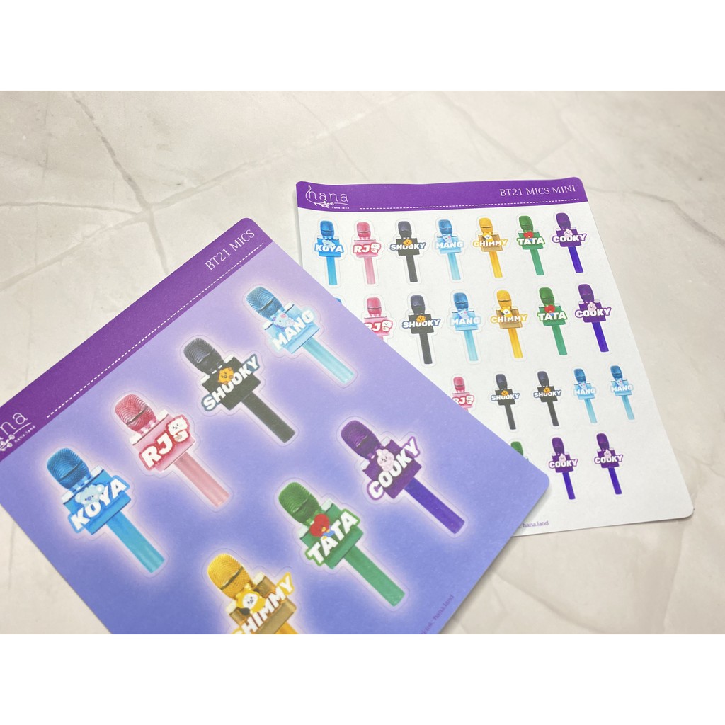 [Mics] Sticker decal trang trí BT21 mics 7 màu (2 mẫu) _ #hana.land