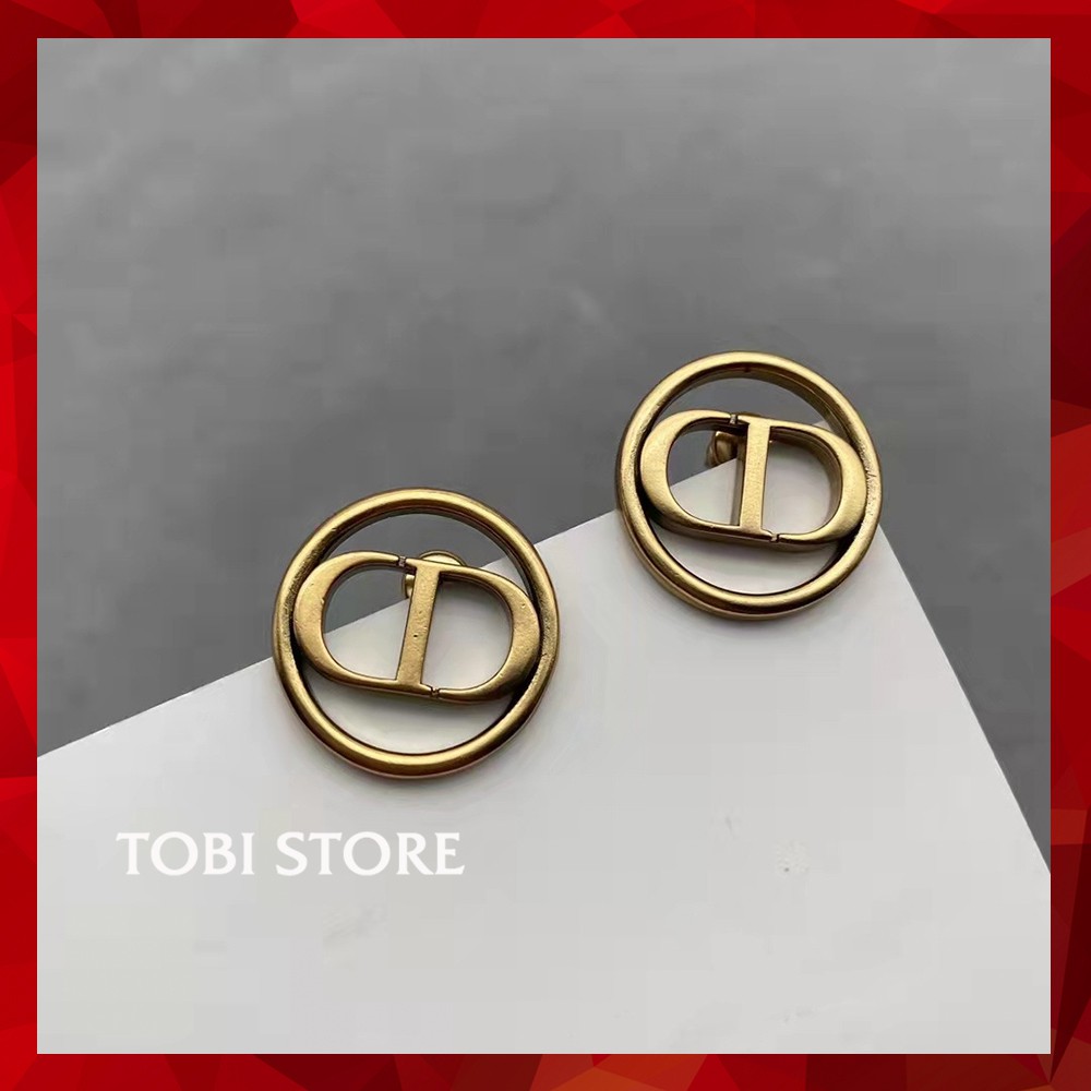 Bông tai nữ TOBI STORE thương hiệu CD mạ vàng phong cách vintage sang chảnh TB371