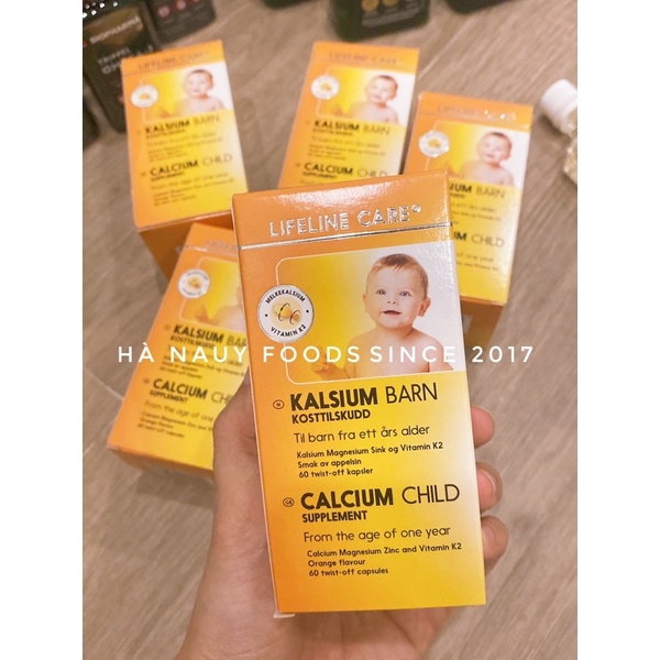 Canxi Sữa K2 + MK7 LIFELINE CARE Cho Bé Hộp 60 viên - Dầu Cá Kim Cương