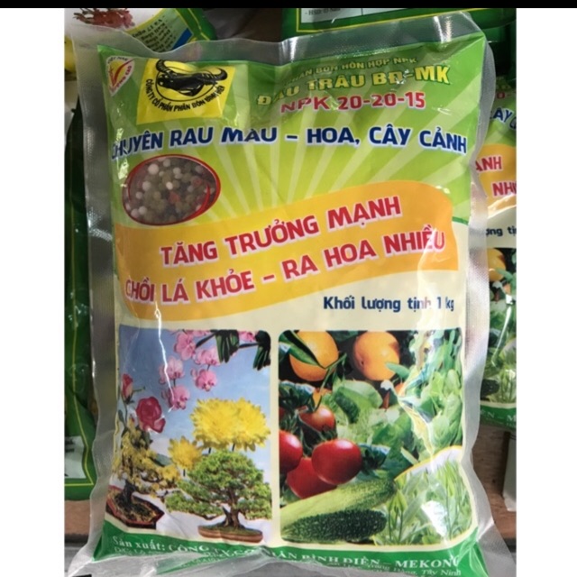 Phân bón tổng hợp NPK đầu trâu 20-20-15. Gói 1 kg