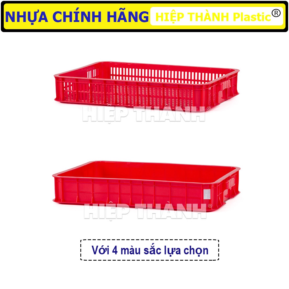 Sóng Nhựa Đựng Đồ / Khay Nhựa Đựng Đồ / Sọt Nhựa Chữ Nhật Chở Hàng / Nhựa Hiệp Thành Chính Hãng - KT: 610 x 420 x 100 mm