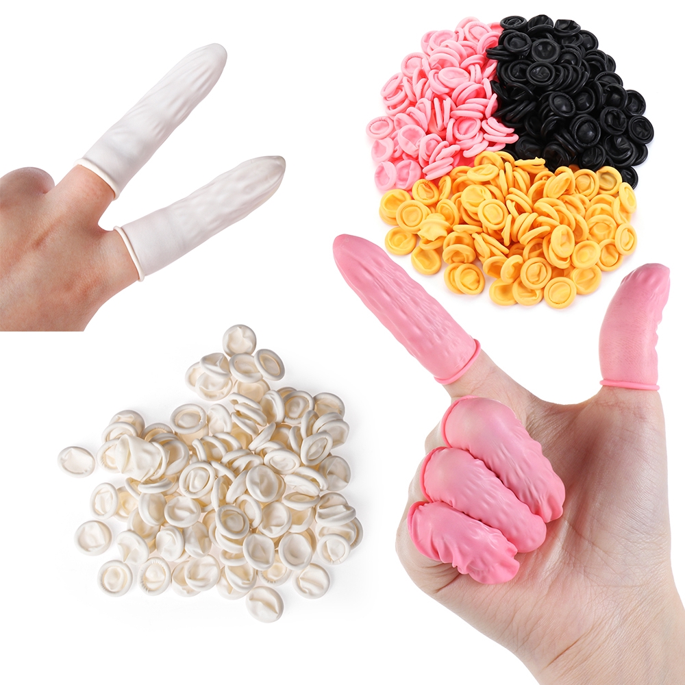 100/ 300 Găng bảo vệ đầu ngón tay chất liệu cao su chống tĩnh điện