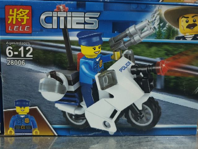 Lego lele 28006 moto cano cảnh sát cơ động người máy robocop chiến đấu tội phạm đồ chơi lắp ráp xếp hình thông minh