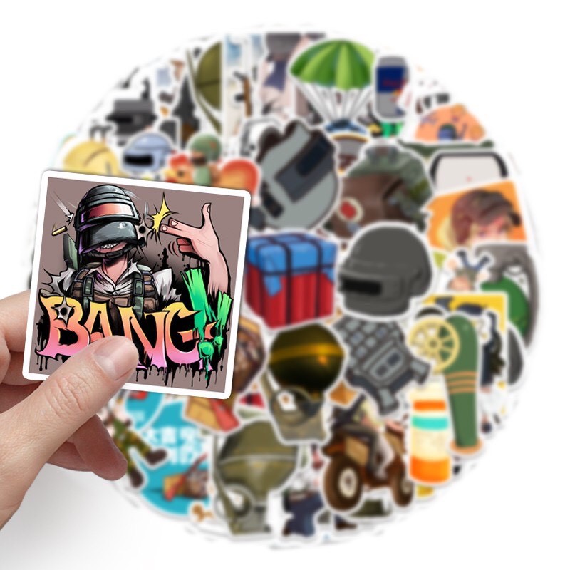 Sticker Pubg chống nước sticker dán laptop, điện thoại, đàn guitar, mũ bảo hiểm, vali.