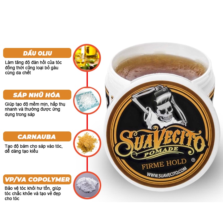 Sáp vuốt tóc màu Suavecito Pomade - Sáp vuốt tóc nam Lamyra