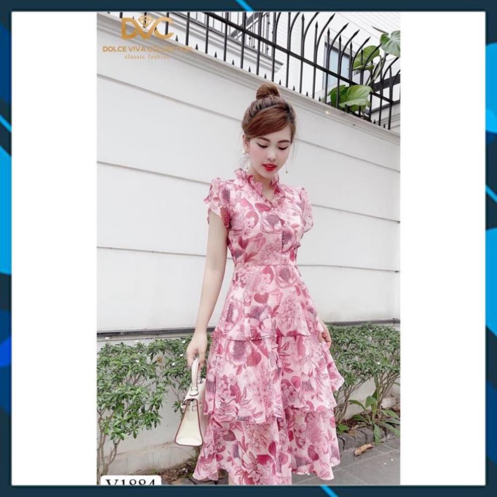 Váy Xòe Nữ, Đầm Hoa Tầng Cổ Viền Bèo Chất Voan Tơ 2 Lớp Siêu Phẩm Cho Bạn Nữ. . | BigBuy360 - bigbuy360.vn