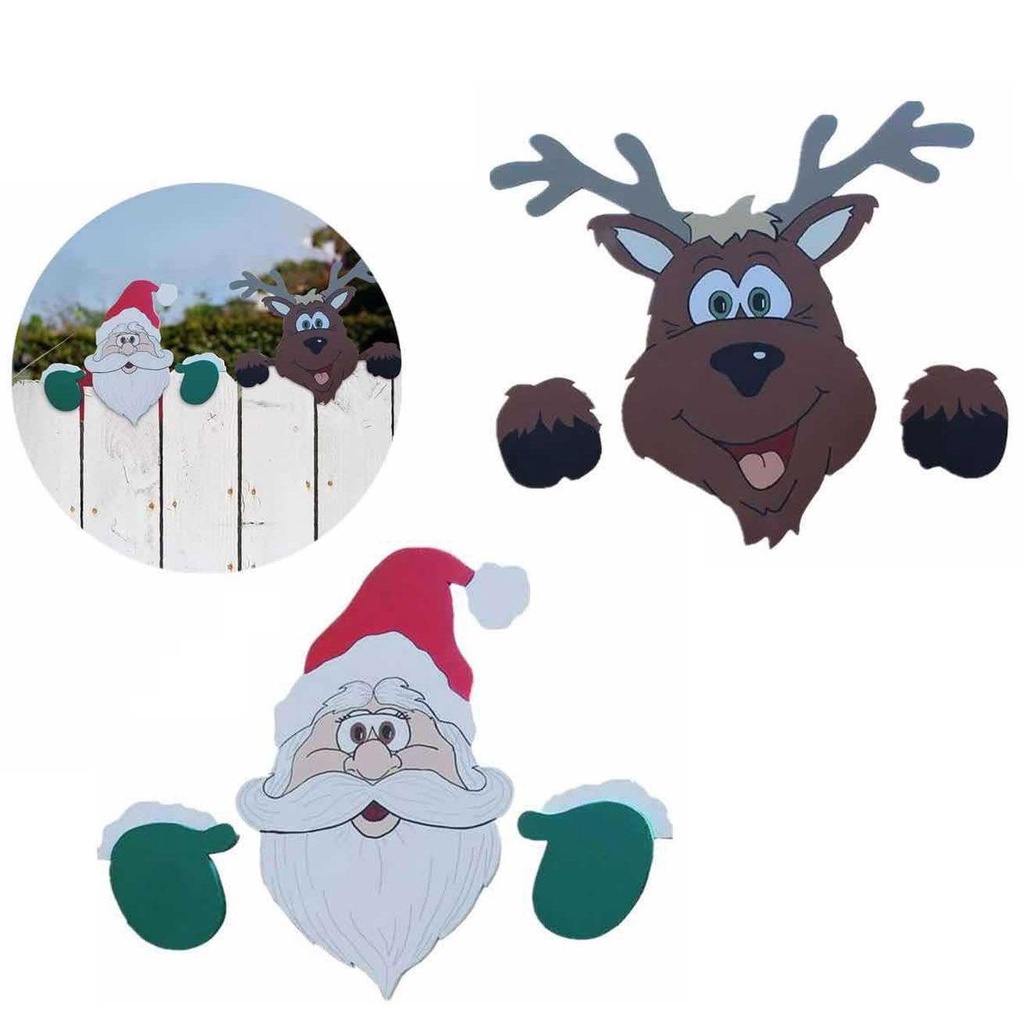 YIYU Phụ Kiện Trang Trí Giáng Sinh Bằng Nhựa Hình Hoạt Hình Vui Nhộn Sáng Tạo