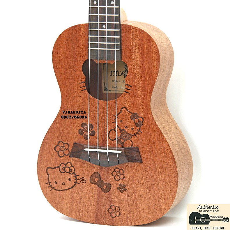 Đàn Ukulele MUSIC MKT-23 size concert 23 inch hình gấu mèo kitty dễ thương