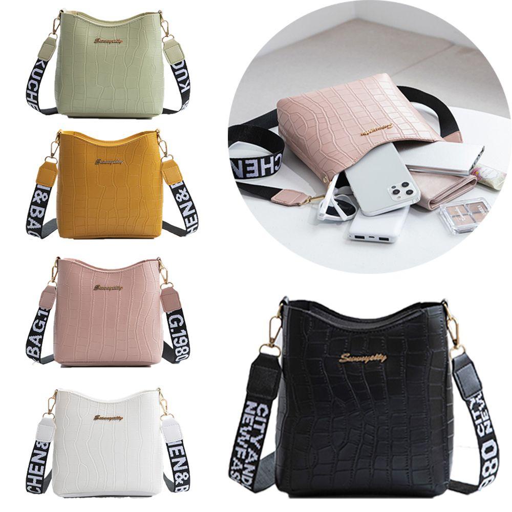 YNATURAL Small Female Shoulder Bag PU Leather Ladies Crossbody Bucket Women Messenger Bag Purse Fashion Crocodile Trend Casual Handbags/Multicolor