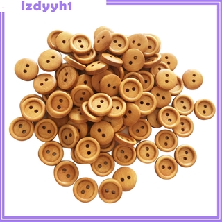 Set 100 Nút Gỗ 2 Lỗ Phong Cách Vintage Dùng Làm Đồ Thủ Công