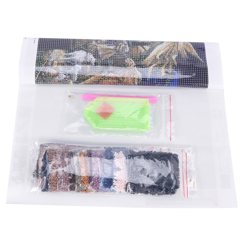 Bộ Tranh Đính Đá Tròn Diy Hình Chúa Jesus Và Thiên Thần Trang Trí Nhà Cửa